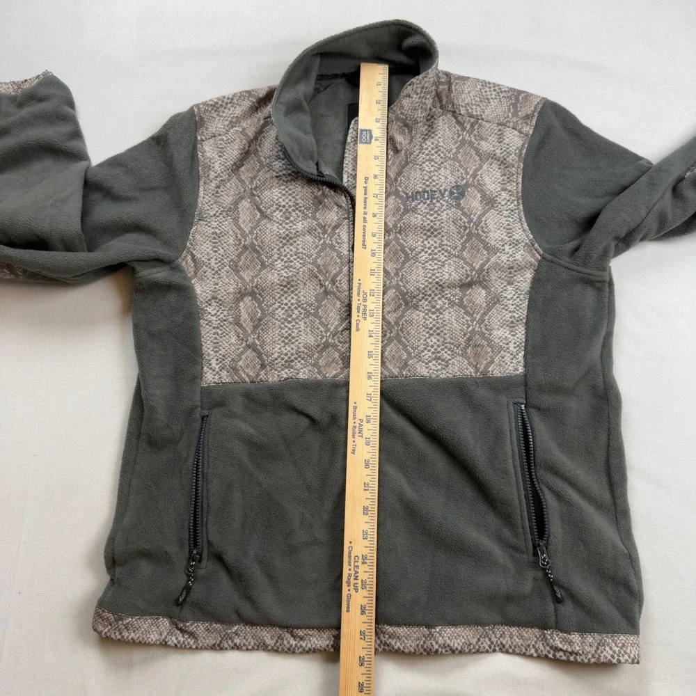 Hooey Women's XL Fleece Jacket Full Zip Rattlesnake Print Olive Drab‎